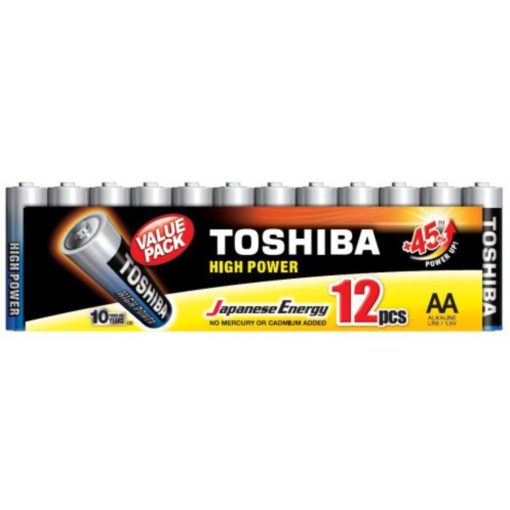 TOSHIBA elem AA (LR6GCP MP-12, 1.5 Volt , tartós, High Power (12db/csomag)