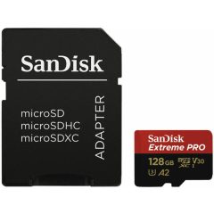   SanDisk microSDXC™ Mobile Extreme PRO™ memóriakártya 128GB, + adapter, (olvasási seb.: 200MB/s , írási seb.: 90MB/s) UHS-I, V30, A2, C10, U3  + Rescue Pro Deluxe (214504)