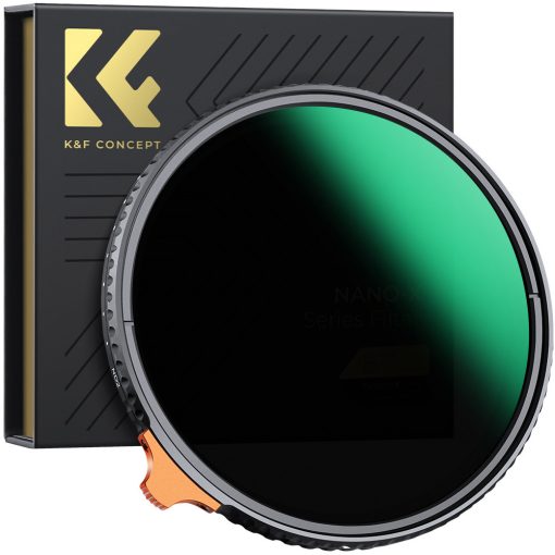 K&F Concept NANO-X Slim, HD, VARIO ND 2-400 változtatható szürkeszűrő, vízlepergető, karcálló, 62mm (KF-01-1462)