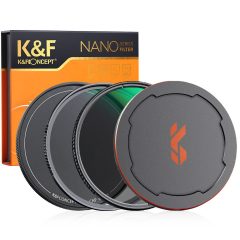   K&F Concept NANO-X series, MCUV + CPL szűrő, vízlepergető, karcálló, fém objektívsapka + , 49mm (KF-1658)