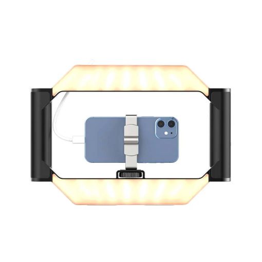 Ulanzi U-rig, LED keret, telefon tartóval, 3 vakupapucs, bluetooth kioldó, 2500k-9000K, 5000mAh (UL-3265)