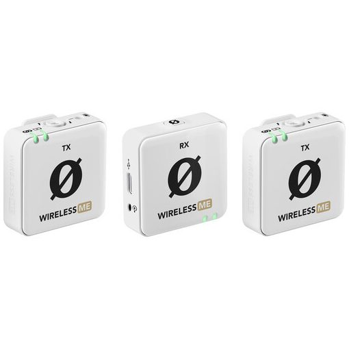 RODE WIRELESS ME FEHÉR DUAL ULTRA KOMPAKT DIGITÁLIS VEZETÉK NÉLKÜLI MIKROFON RENDSZER KÉT ADÓVAL, ADÓKBA ÉS VEVŐBE ÉPÍTETT MIKROFONNAL  (WIMEDUAL)